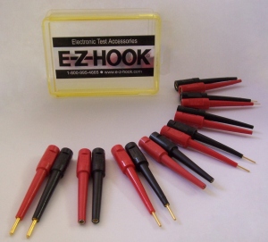 flexible test connectors, pins and sockets